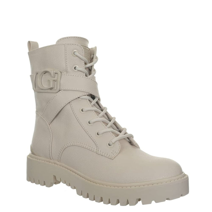 Damen Leder Kombat Stiefel