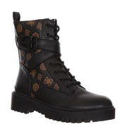 Damen Leder Kombat Stiefel