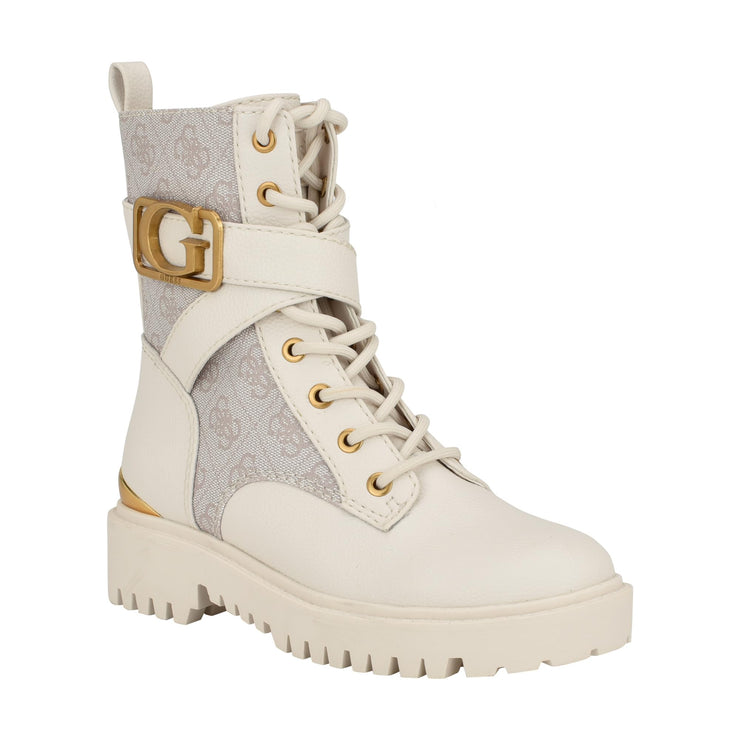 Damen Leder Kombat Stiefel