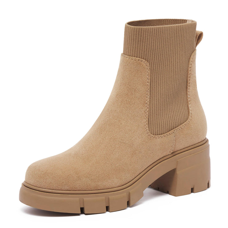 Blockabsatz, Plateausohle, Stiefeletten
