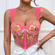 Floral Embroidered Crop Top
